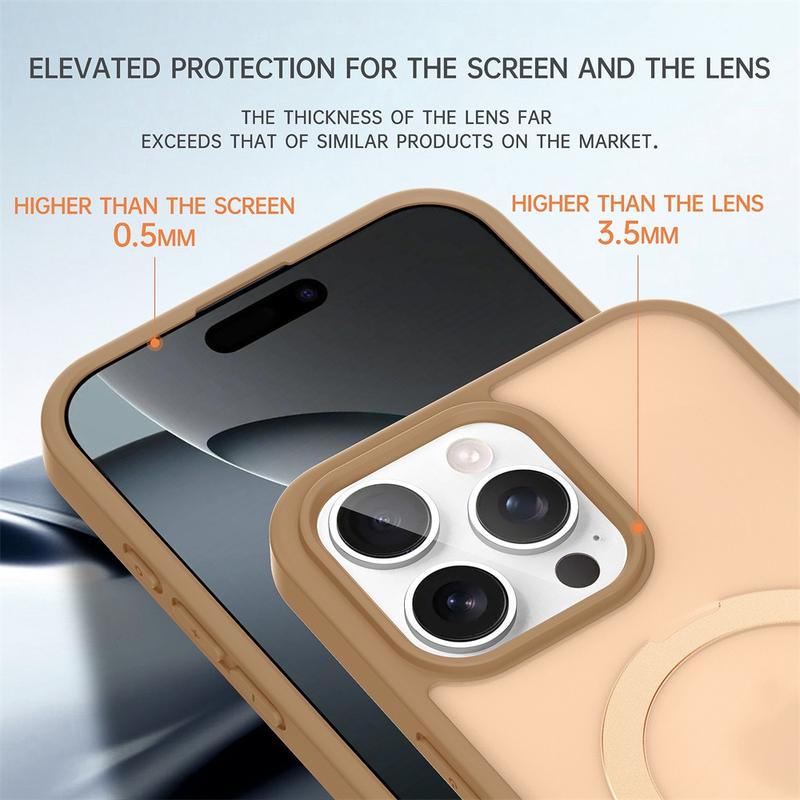 Product Introduction of Shockproof Magnetic Kickstand Matte Case For iPhone 16 15 14 Plus 13 12 Pro Max Case With Holder Stand Cover for Magsafe 5
