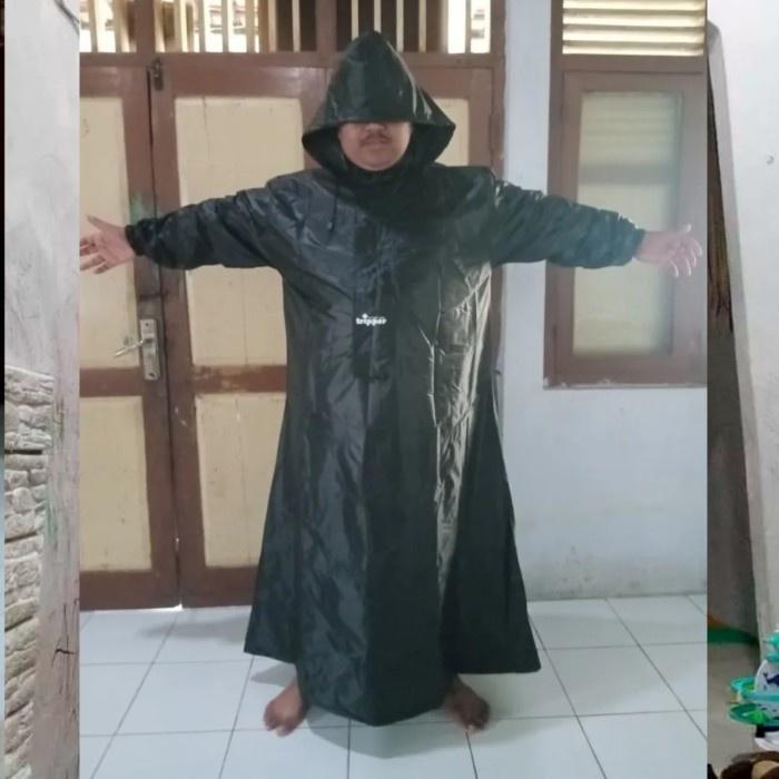 Jas Hujan Gamis Wanita atau Pria Ukuran Besar - navy 4