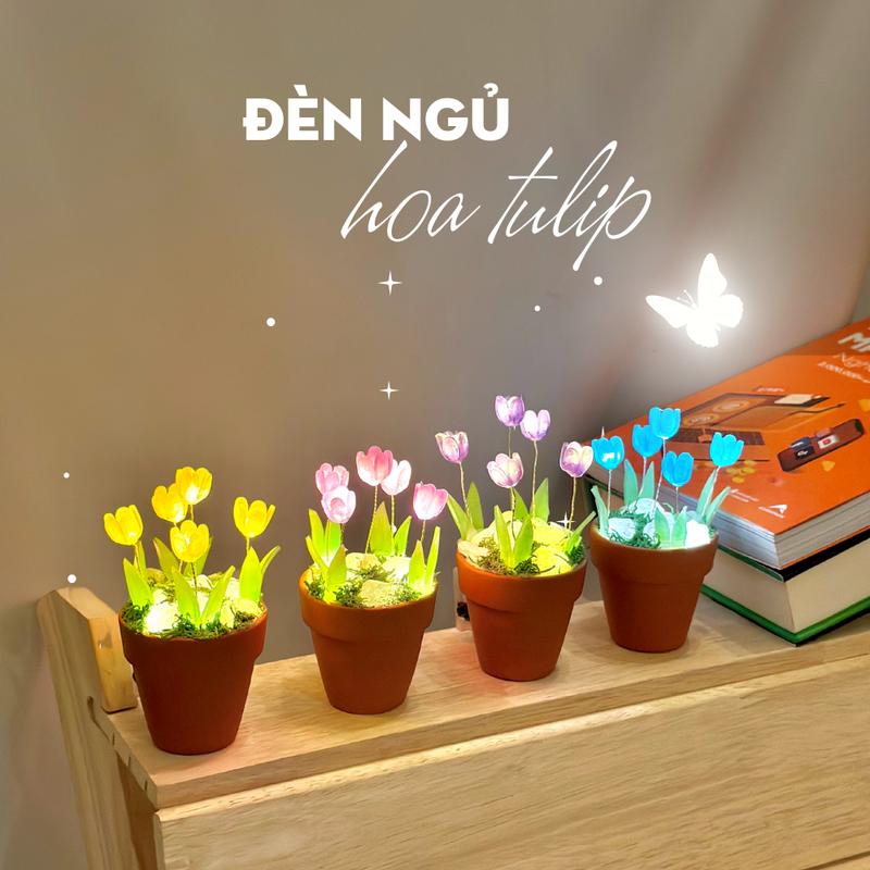 Đèn Ngủ Hoa Tulip LED Pastel – Quà Tặng 8/3 Cho Bạn Gái, Vợ, Mẹ - Sang Trọng, Ý Nghĩa
