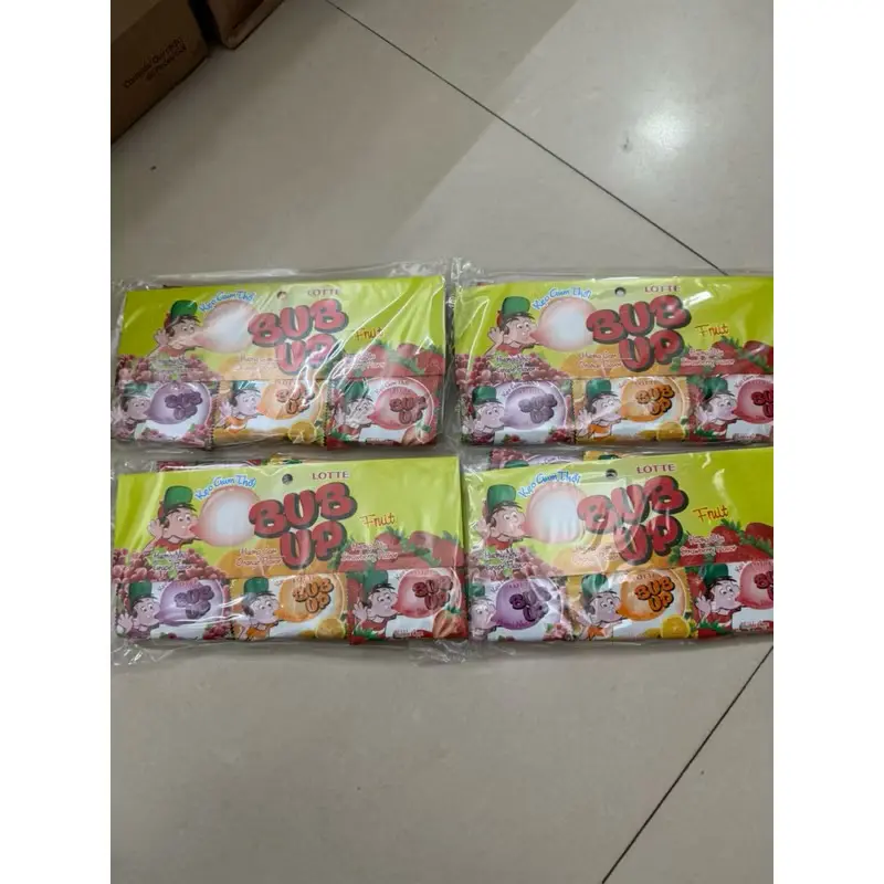 Bán sỉ dây kẹo cao su gum thổi BUB UP Lotte 24 gói 3g hương vị cam, nho, dâu thơm ngon, đồ ăn vặt cổng trường hot nhất bim bim banh dinh 3