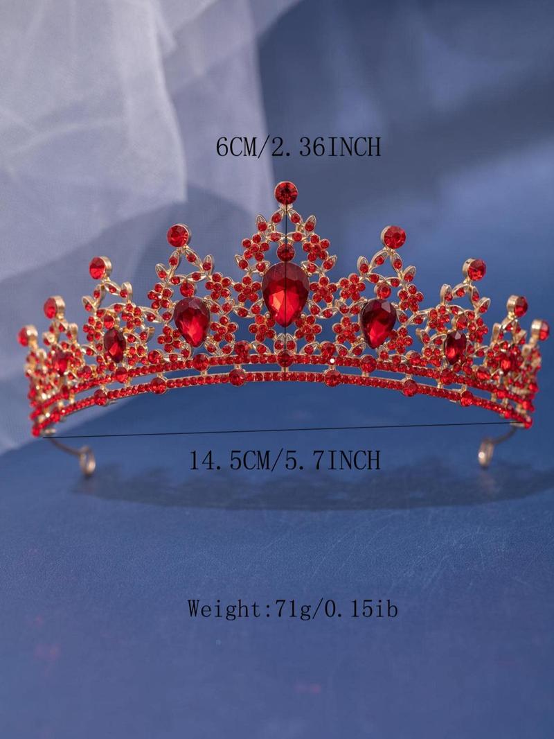 Product Introduction of Women's Elegant Rhinestone Decor Crown, Trendy Exquisite Headwear for Bride, Chic Gorgeous Hair Accessories for Wedding Party Decor 9