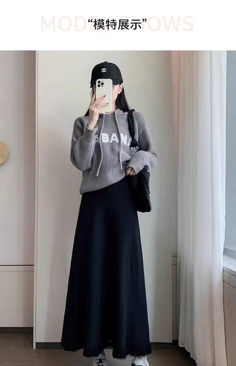 Product Introduction of Chân Váy Len, Màu Đen, Dành Cho Phụ Nữ, Mùa Xuân Và Mùa Thu, Ngoại Cỡ, Cô Gái Đầy Đặn, Che Bụng, Dáng Ô Chữ A, Dài Trung Bình, Hình Quả Lê, Chân Váy 6