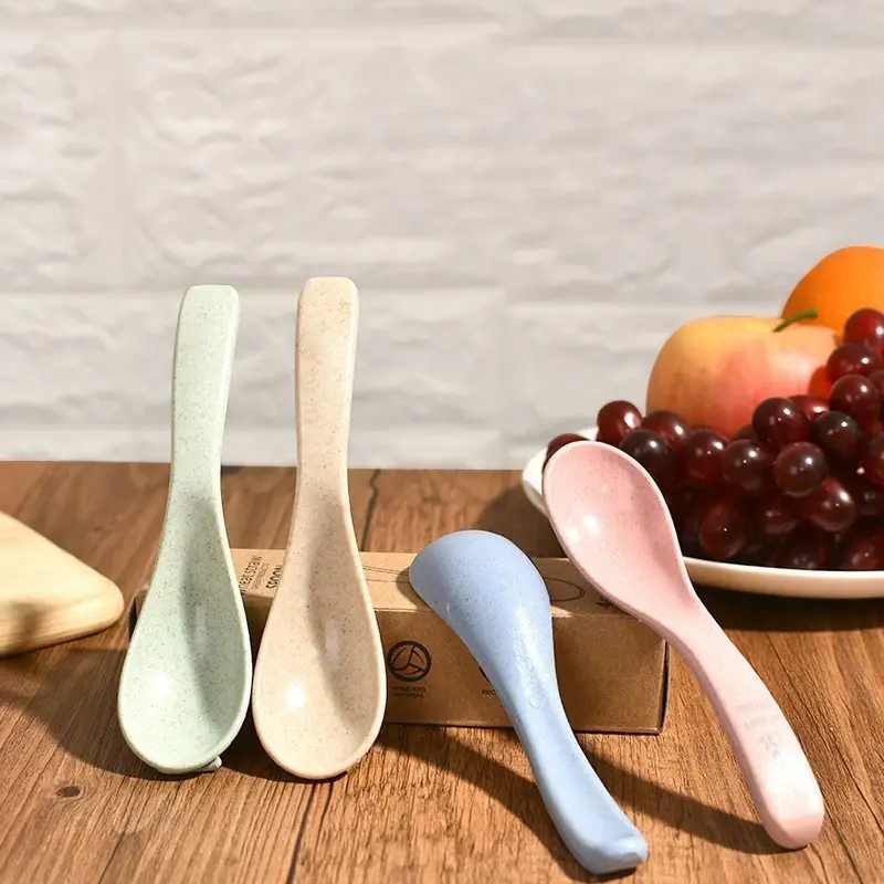 Muỗng Thìa Ăn Cơm Canh Súp Lồng Sâu Nhựa Lúa Mạch An Toàn (GIAO MÀU NGẪU NHIÊN)