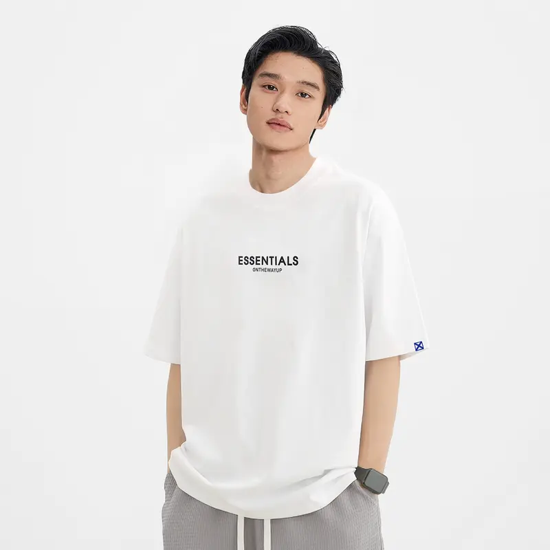 Áo Thun nam nữ ONTHEWAYUP local brand in cao nổi Essential Premium Cotton/ Màu Trắng  Top Menswear Cổ Tròn 3