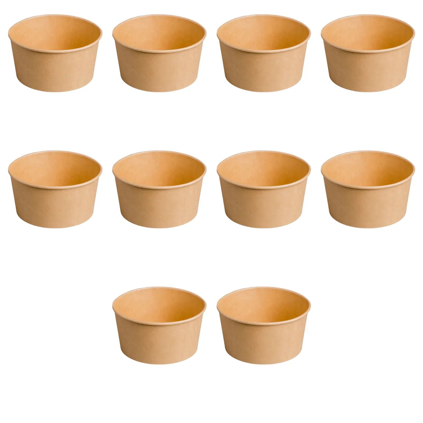 Pack Of 10 Disposable Thickened Kraft Paper Bowls With Lids For Hot And Cold Food Use Friendly And Durable Paper Dishes