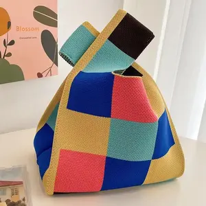 Tas Belanja Rajut Tas Tangan Wanita Lucu Style Korea Tote Bag Rajut Handmade Tas Anyaman