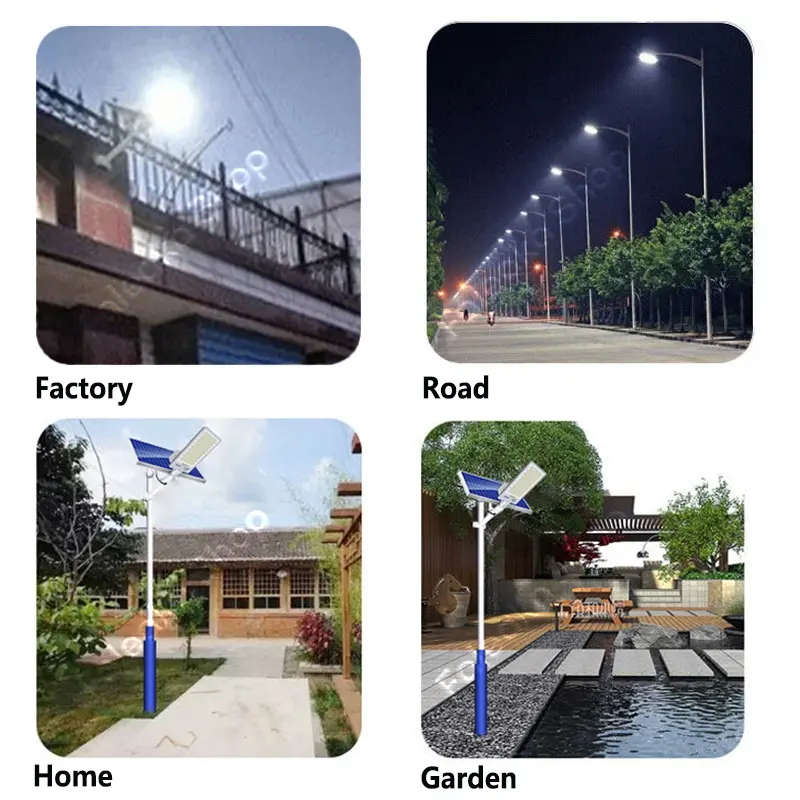 Super Terang 500W Lampu Jalan Tenaga Surya Otomatis Tahan 24 Jam Lampu Surya Matahari Lampu Taman Tenaga Surya Otomatis Outdoor Anti Air Ip67 Lampu Solar Cell LED Tenaga Matahari Untuk Taman Stadion Jalan Halaman Lapangan Basket 7