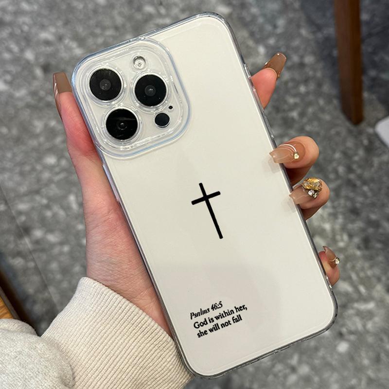 Product Introduction of Cross Pattern Phone Case, Full Coverage Shockproof Phone Protective Cover, Phone Accessories Compatible with iPhone 11 12 13 14 15 Pro Max 2