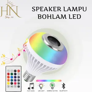 HNSHOP Speaker bluetooth model bohlam musik LED plus remot