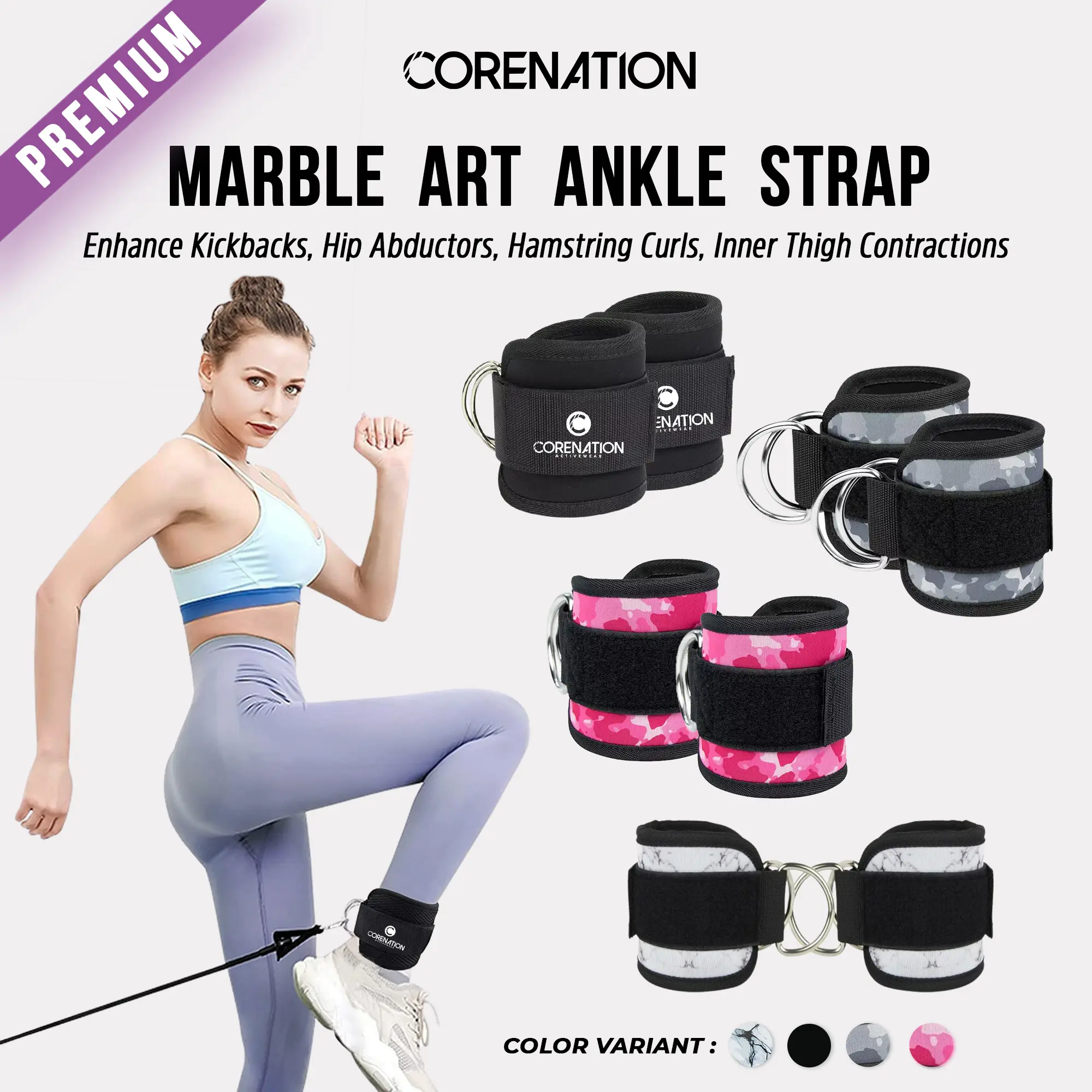 CoreNation Active Marble Art Ankle Strap Olahraga