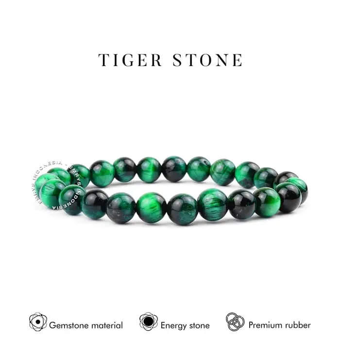 Emrys Bracelet TIGER STONE Real Stone Gelang Batu Pria Wanita 3