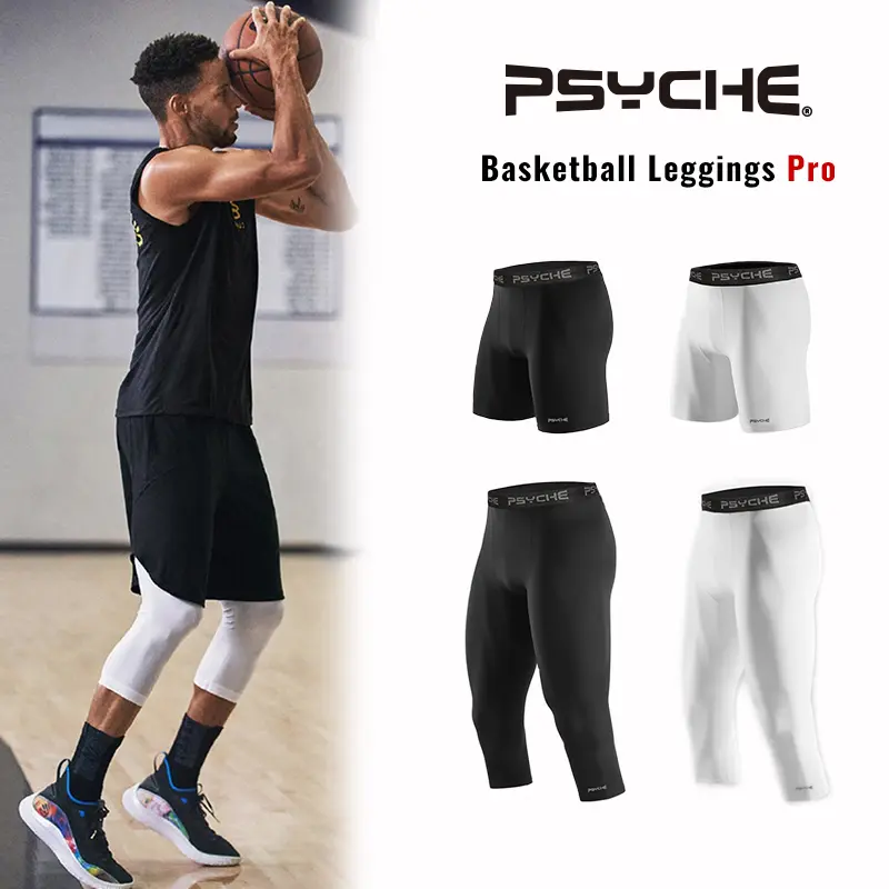 Psyche Basketball Compression Shorts Pro Sports Training Fitness Breathable High Elasticity Men Compression Leggings Running Quick Dry Comfortable