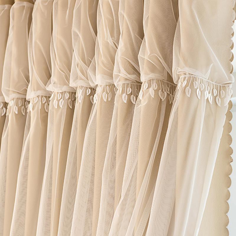 Product Introduction of Double Layer Curtain Living Room, 1 Count Blackout Curtain for Bedroom, Decorative Curtain for Bedroom & Living Room, Home Items 4