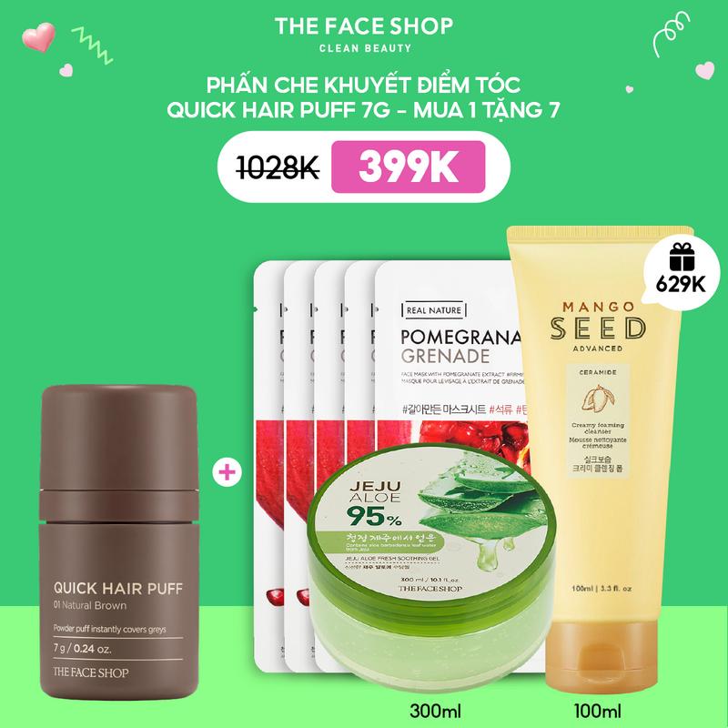 Phấn Che Khuyết Điểm Tóc Thưa, Tóc Mỏng THE FACE SHOP Quick Hair Puff 7g
