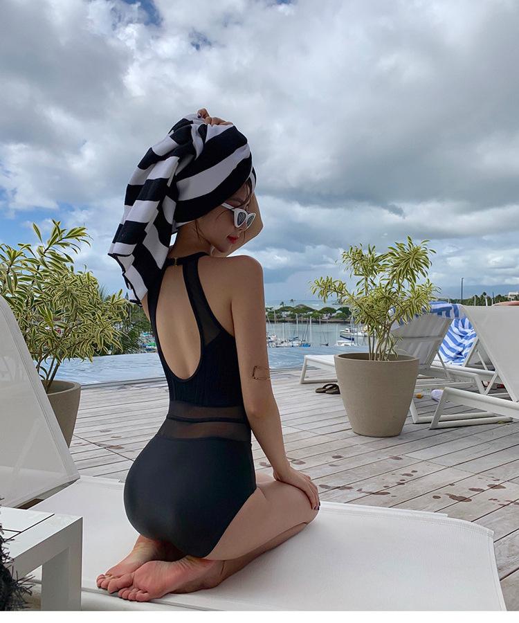 Product Introduction of New Year's New Conservative Bikini Tummy Covering Slimming Sexy Swimsuit Backless One-piece Swimsuit for Women Small Chest Gathering 30