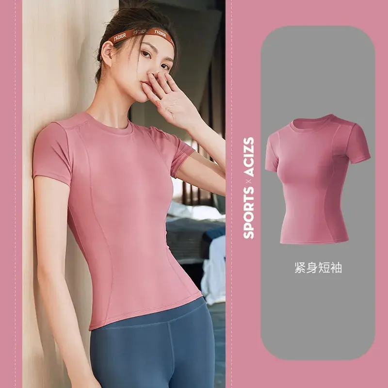 2024 Yoga Shirt Women Loose Long Sleeve T-shirt Mesh Back Sports Sweatshirt Split yoga Top Activewear Workout Fitness Female Tee