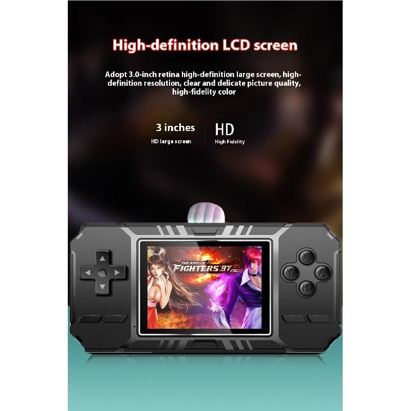 Product Introduction of [Cod] Handheld game console, classic retro S8 style, 3.0 inch high definition screen, 520 games, portable, support for two players, TV connection, Protection 2