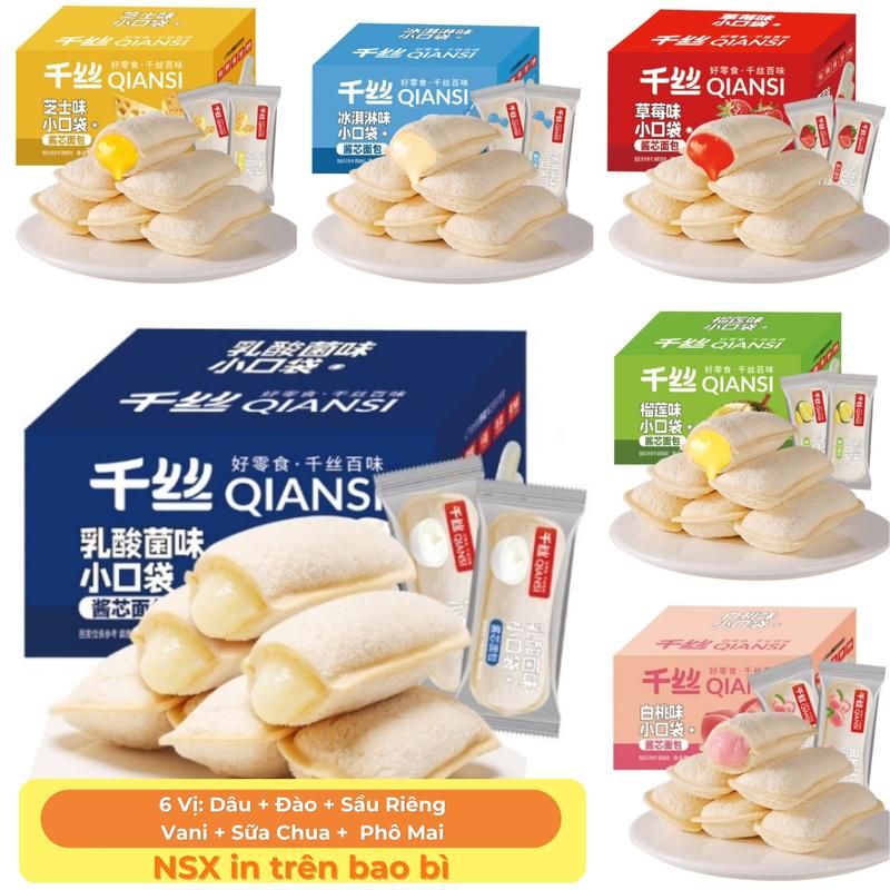 Bánh mix sữa chua có 6 vị thơm ngon: đào, dâu, vani, sầu riêng, phô mai, sữa chua - Bánh ăn nhanh, food, hương vị thơm ngon phù hợp các buổi trà chiều ăn nhẹ Thức Ăn Ăn Vặt Cake