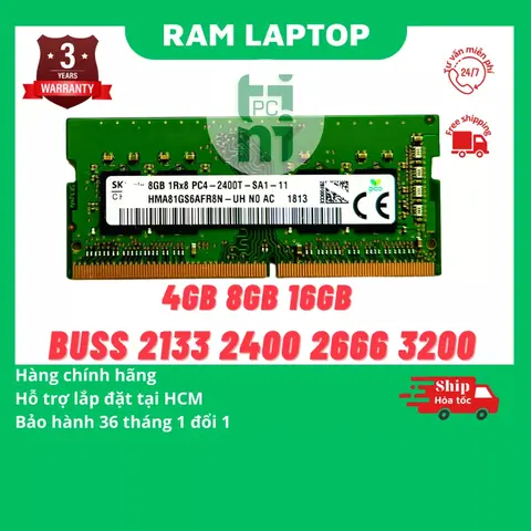 Ram laptop DDR4 4gb, 8gb, 16GB bus 3200, 2666, 2400, 2133, bảo hành 36 tháng