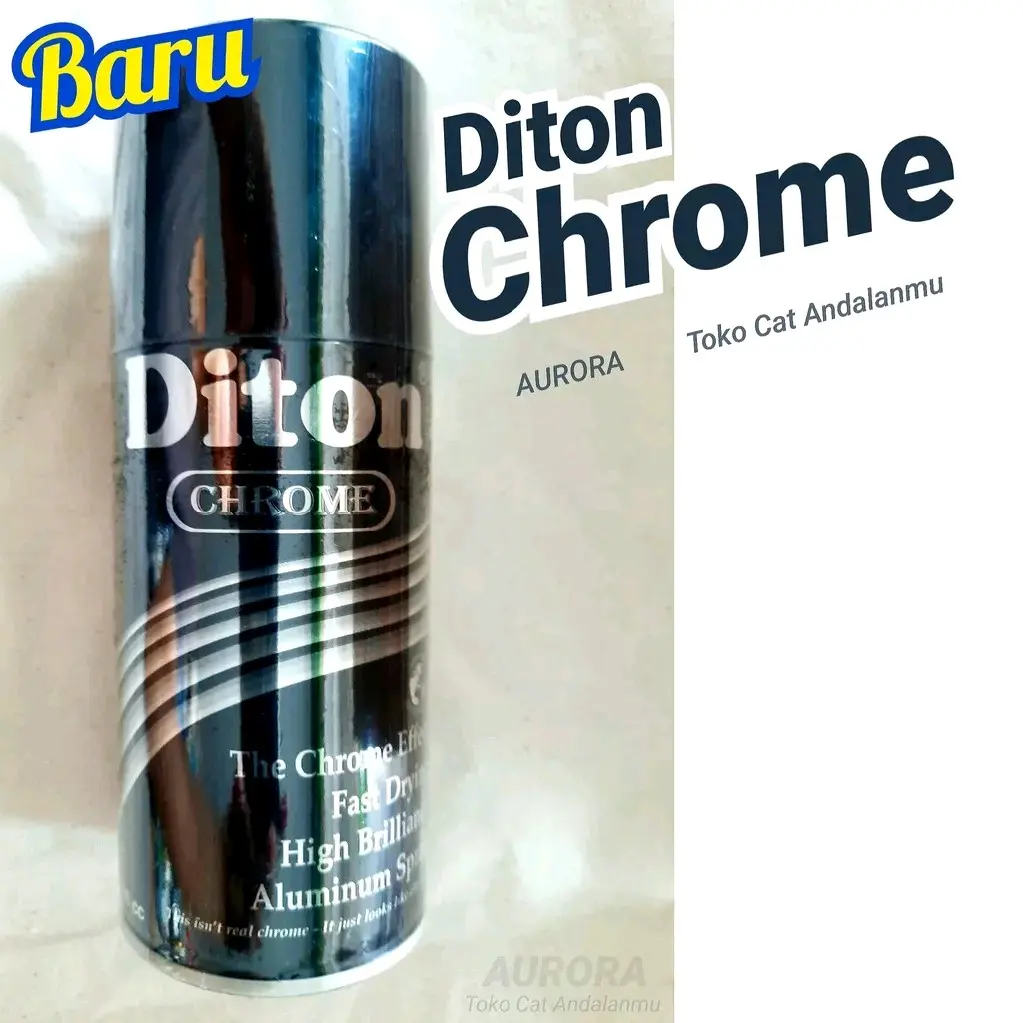 Pilox Diton Chrome Chrom Crom Krom Krum Stenlis Atau Efek Kaca Mengkilap 150 Ml Paint Car