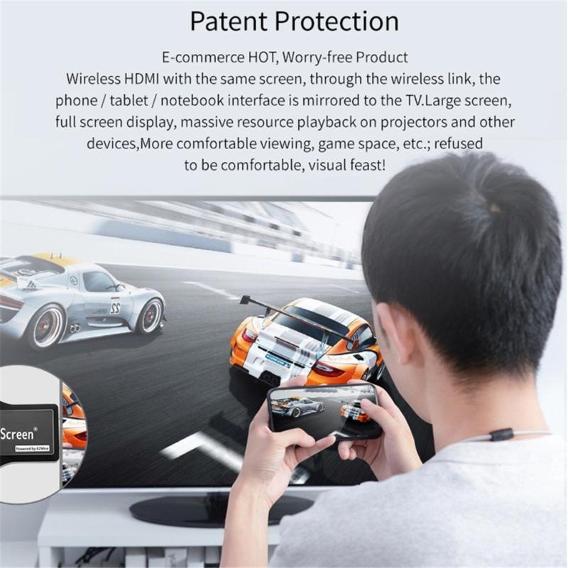 Xinyaa Upgraded Wireless Display Receiver WiFi HDMI-compatible Mobile Screen Cast Mirroring Adapter Dongle for Smartphones 7
