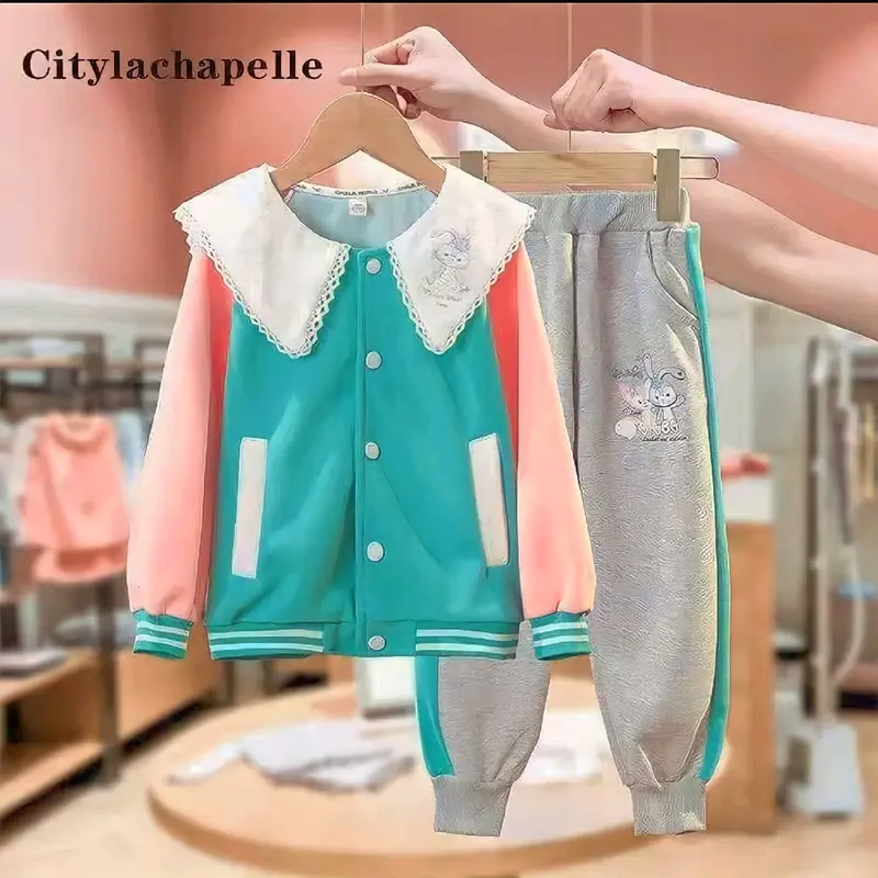5-10 Tahun | Oneset Jaket  Hangat Anak Perempuan Lengan Panjang Motif Kids Pakaian 0