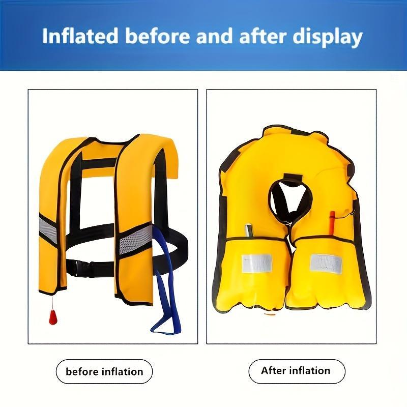 Product Introduction of Life Jacket, Inflation Nylon Adjustable Buckle Swim Vest with Reflective Strips & Whistle, Water Sports Life Vest for Fishing 3