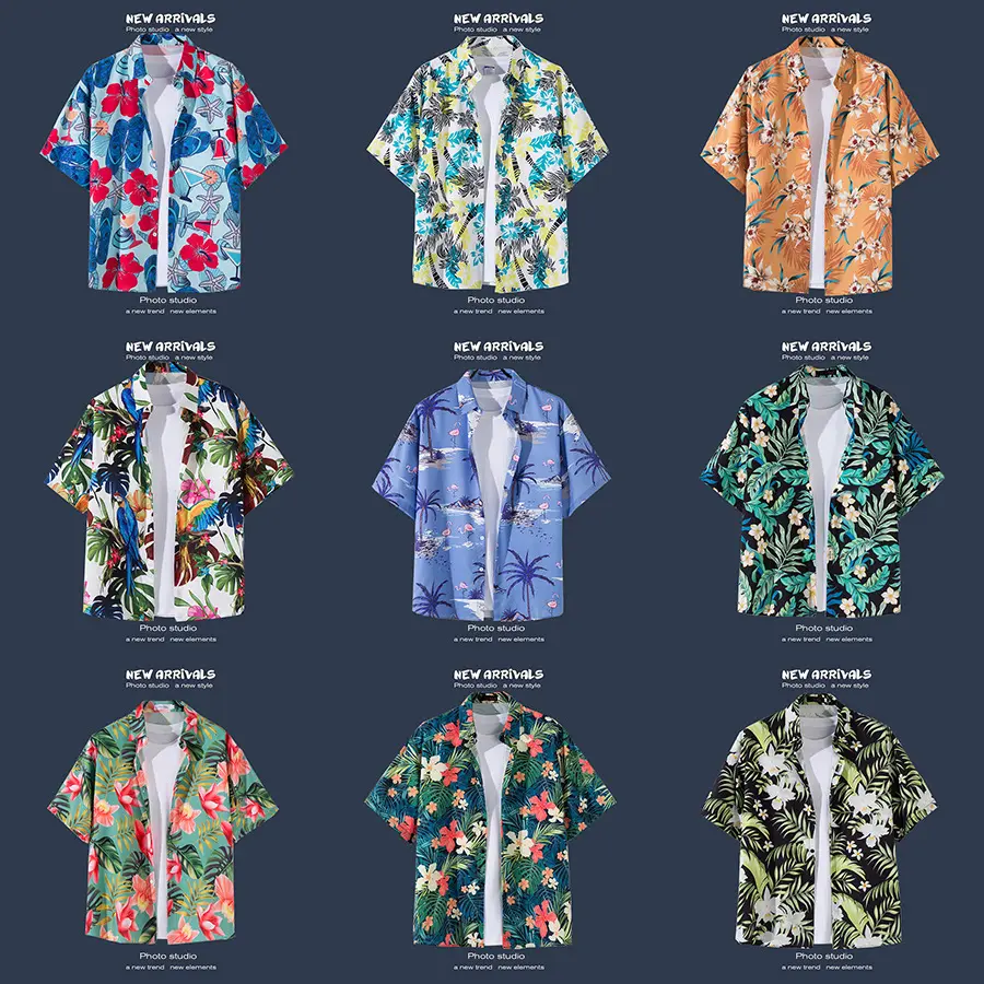 Short Sleeve Printed Shirt Hainan Island Clothing Beachwear Sanya Xiaowei Style Thailand Travel Male Couple Casual Loose Jacket