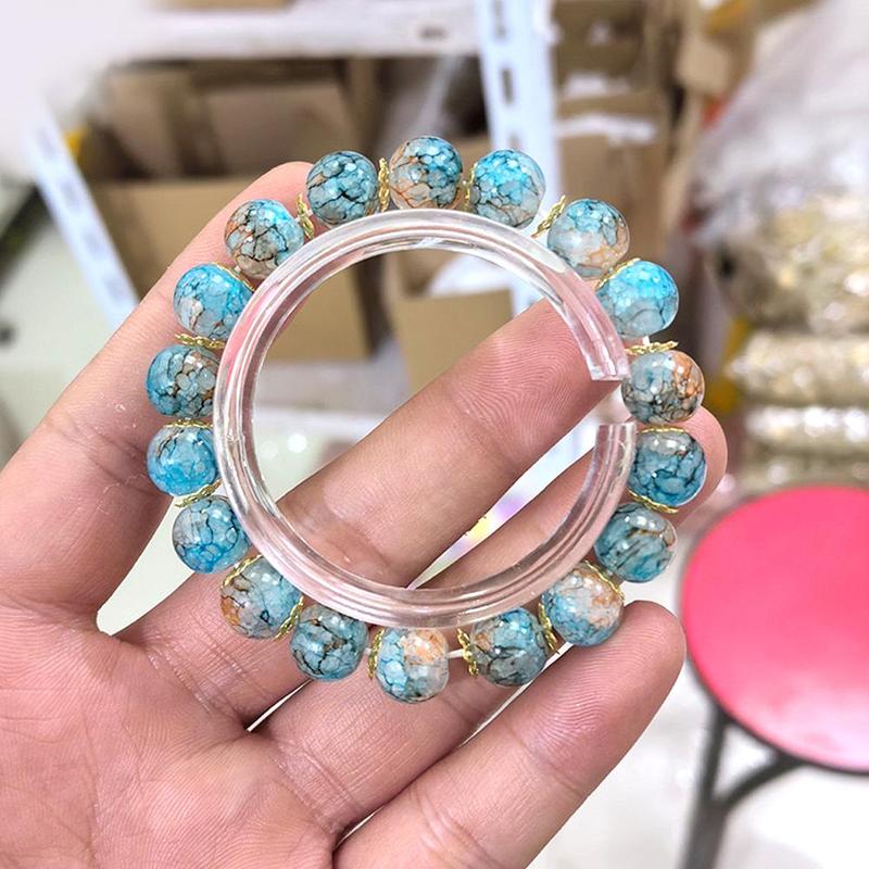 Product Introduction of Cherry Blossom Glass Beaded Bracelet Elegant Flower Bracelet For Women Fashion Accessories Gifts 17