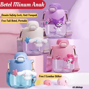 Botol Minum Bottles Water Sanrio FREE STIKER LUCU Tempat Minum Motif Cinnnamoroll Kuromi Melody JUMBO Tali Kitchenware - 2309