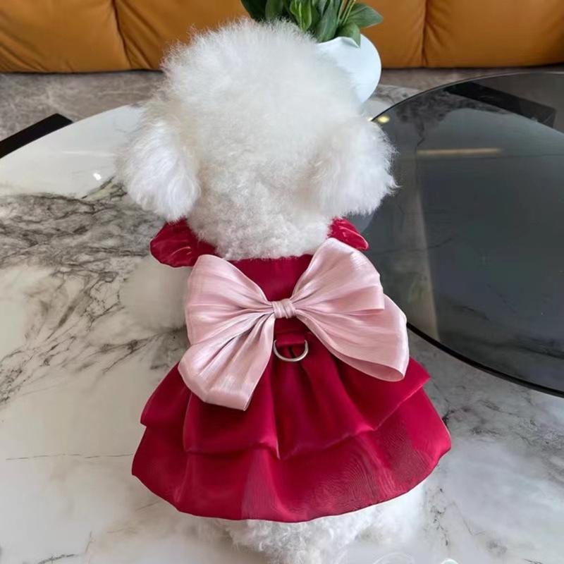 Product Introduction of thingin New Big Bow Summer Pet Clothes Soft Thin Pet Dog Skirt Elastic Pet Supplies Pet Princess Dress 16
