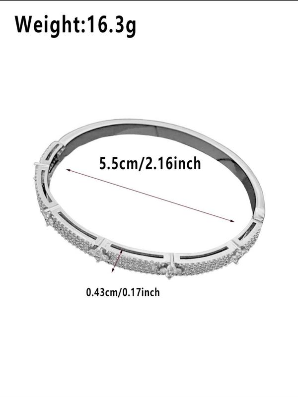 Fashionable Artificial Zircon Decorated Bracelet, Fashion Jewelry for Party, Daily Clothing Decor, Trendy All-match & Exquisite Jewelry for Birthday Gift 1