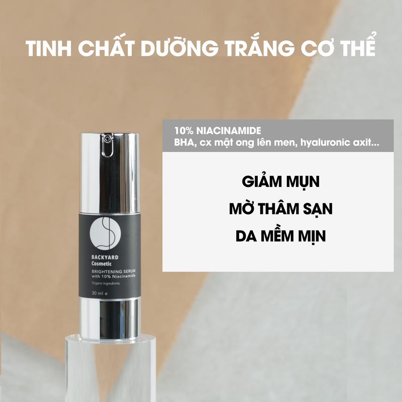 Tinh chất dưỡng da, dưỡng trắng, thâm cơ thể - Backyard Cosmetics 30ml - bha, 10% niacinamide, cx mật ong lên men, h.a
