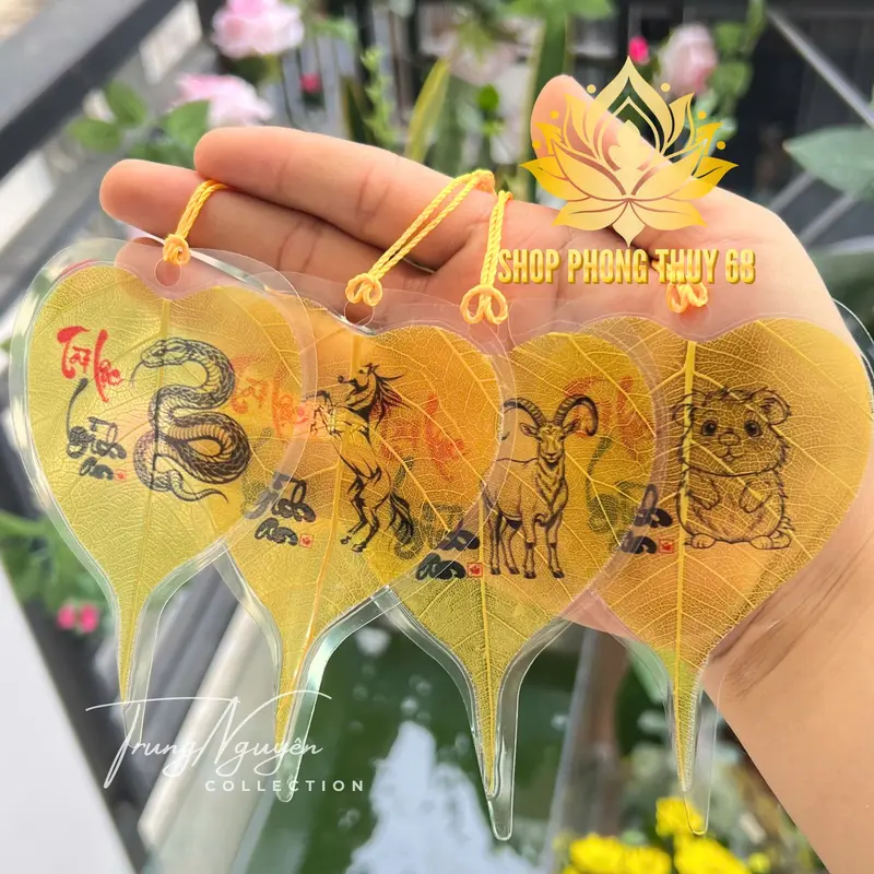 Lá Bồ Đề Chữ Thư Pháp 12 Con Giáp Theo Tuổi Để Ôp Lưng Điện Thoại, Treo Xe. Bỏ Ví Bóp 4