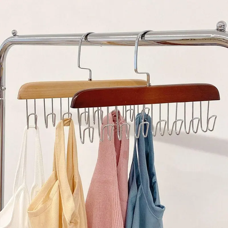 Móc treo có 8 móc, Gói 5, Thích hợp để treo Suspenders, Khăn Quàng cổ, Cà Vạt, Thắt lưng, Móc treo dây đai không trơn trượt, Thích hợp để làm khô quần áo trẻ Em Bé và người lớn, Móc treo kẹp treo quần áo 2