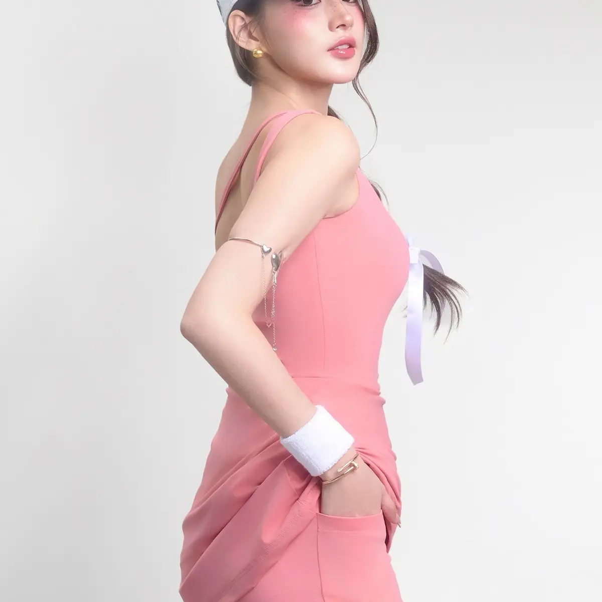 ￼Mer Bleue Sportswear Club | Đầm thể thao Grace All Courts Dress màu Strawberry