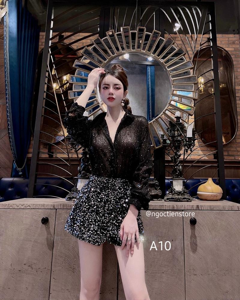 Product Introduction of Áo Kim Sa Nhũ BlingBling -> Sơ Mi Nữ Dáng Giấu Quần Form Rộng by @ngoctienstore2 Top Women Nhung Voi 9