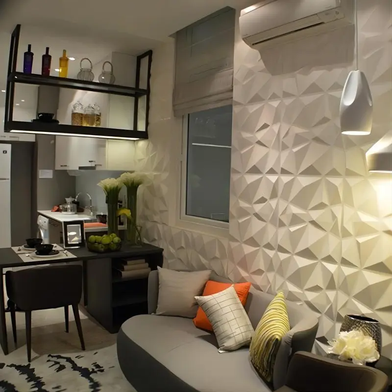 Geometric Pattern Wall Panel with Tape, 12/20/30pcs Waterproof 3D Wall Decor Diamond Panel, Durable Wall Decor for Living Room & Bedroom 7