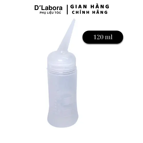 Bình Tra Thuốc Uốn Lạnh 120 ml, Bình Tra Thuốc Dập Uốn Tóc, Bình Nhựa Tra Thuốc Uốn Tóc DLabora 0