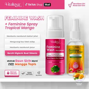 [ Paket Bundle ] Vitaluxa Feminine Care Wash Foam & Sweet Aromatic Spray Mango Aman Dijilat 100ml BPOM - Sabun Miss V Anti Bau, Keputihan, Gatal - Perawatan Area Intim