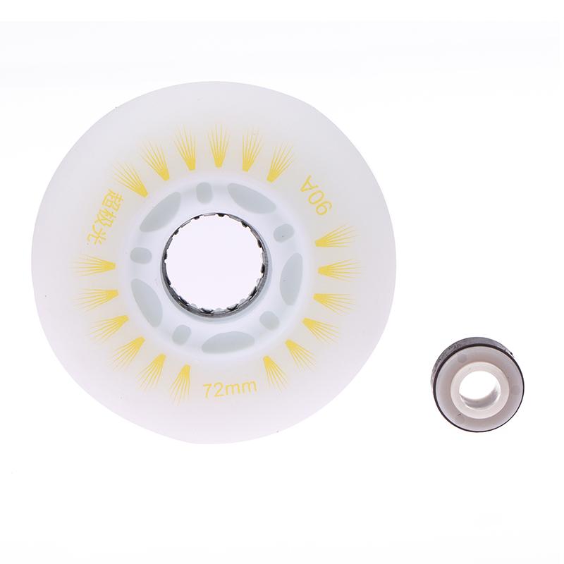 Product Introduction of 1Pc Flash Inline Skate Wheels 90A LED Lighting Skating Wheel Flash Wheels Sliding Roller Skating Shoes 76MM 72MM 68MM 32