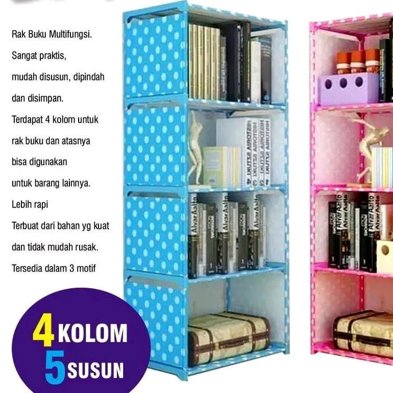Buku Rapi Di Rak rak buku Rak portable serbaguna susun, cocok untuk merapikan buku ...