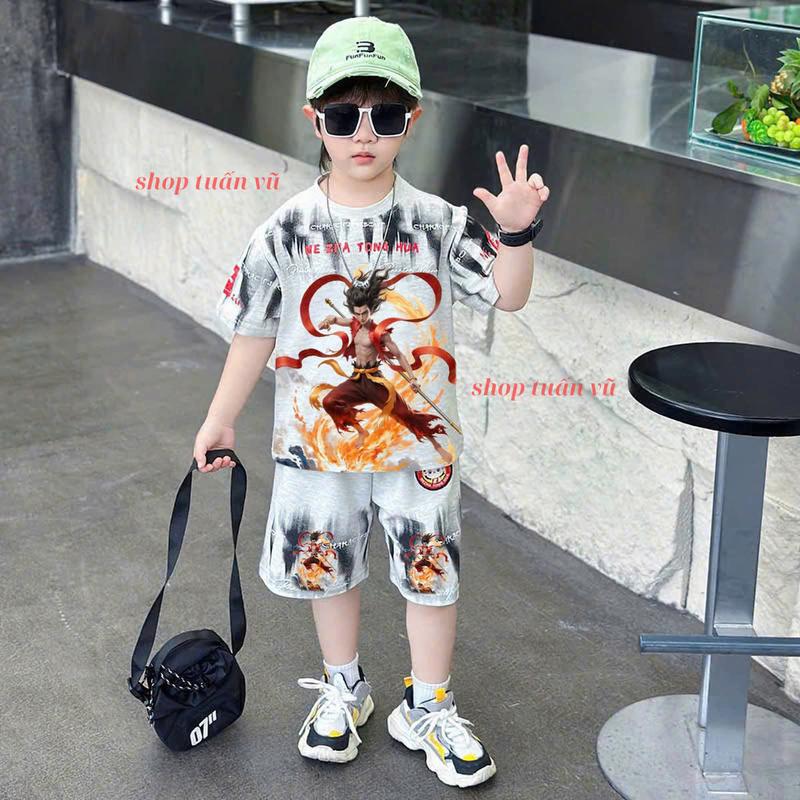 Bộ quần áo mùa hè dành cho bé trai từ 13-44kg mẫu CON HỔ chất thun lạnh, phong cách thể thao. 3