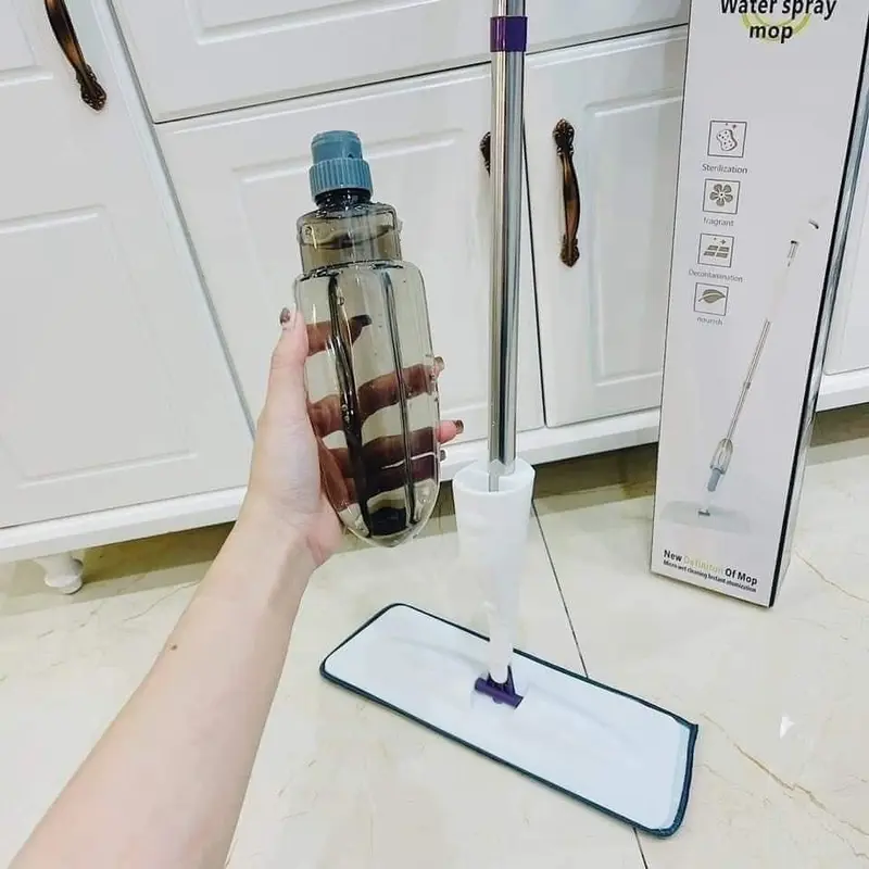 Cây lau nhà phun sương Aurora - Chổi lau nhà thông minh xoay 360 độ - Cây lau nhà thiết kế sáng trọng Lau Sàn Làm Sạch thùng nhựa abs có thể xoay Sheepskin Có tay cầm Cotton 1