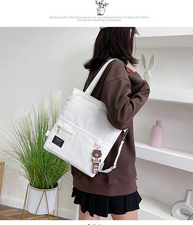Product Introduction of [In Stock] Shoulder Bag, Handbag, Crossbody, Canvas Material, Fashion, Cute, Campus, Large Capacity 21