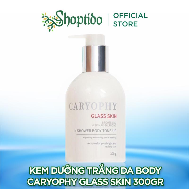  Kem Dưỡng Ẩm Trắng Da 3in1 Glass skin in Shower Body Tone up Caryophy Dưỡng Body Kem Body 