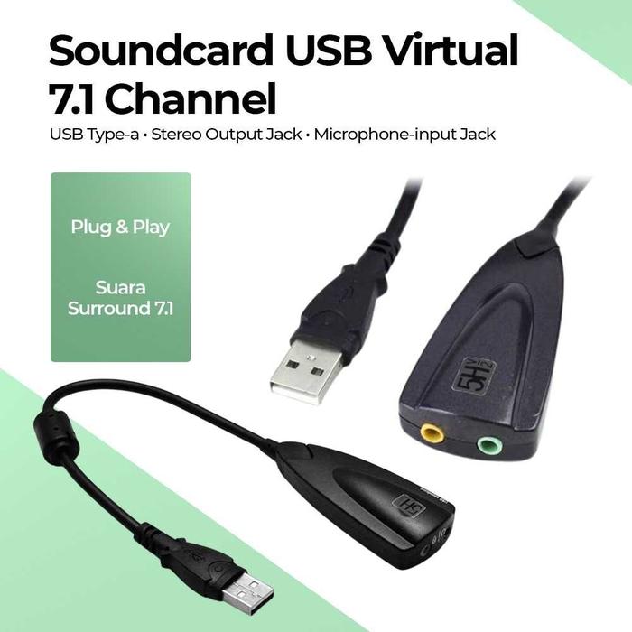 Usb Microphone Cod Jual COD Adapter USB Soundcard USB Virtual V 7.1 Channel Stereo Audio ...