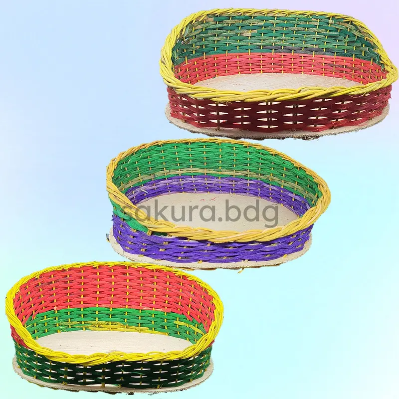 K4M - Keranjang rotan oval sandar M  33x25x6-12 cm hampers parcel hantaran mahar pernikahan makanan buah 3