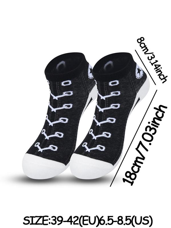 Men's Graphic Ankle Socks, Casual Comfy Breathable Low Cut Socks for Daily Wear, 5 Pairs Knit Anklets for Men, Summer Men's Socks & Hosiery, Socks for Men, Mens Clothing 5