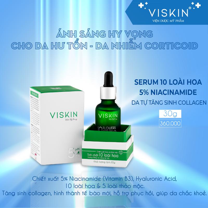 VSkin 10 Flowers Serum 5% Niacinamide tăng sinh collagen Skincare Dưỡng Ẩm Da
